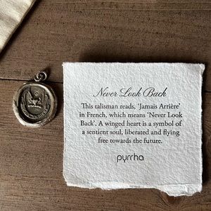 Pyrrha Never Look Back Diamond Set Talisman Sterling Silver Necklace Charm